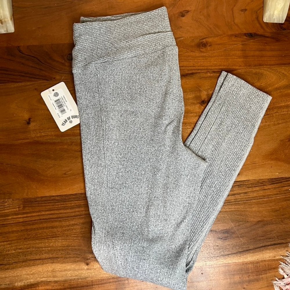 Year of Ours Ribbed Pocket Legging - Heathered Gray - XL - NWT
